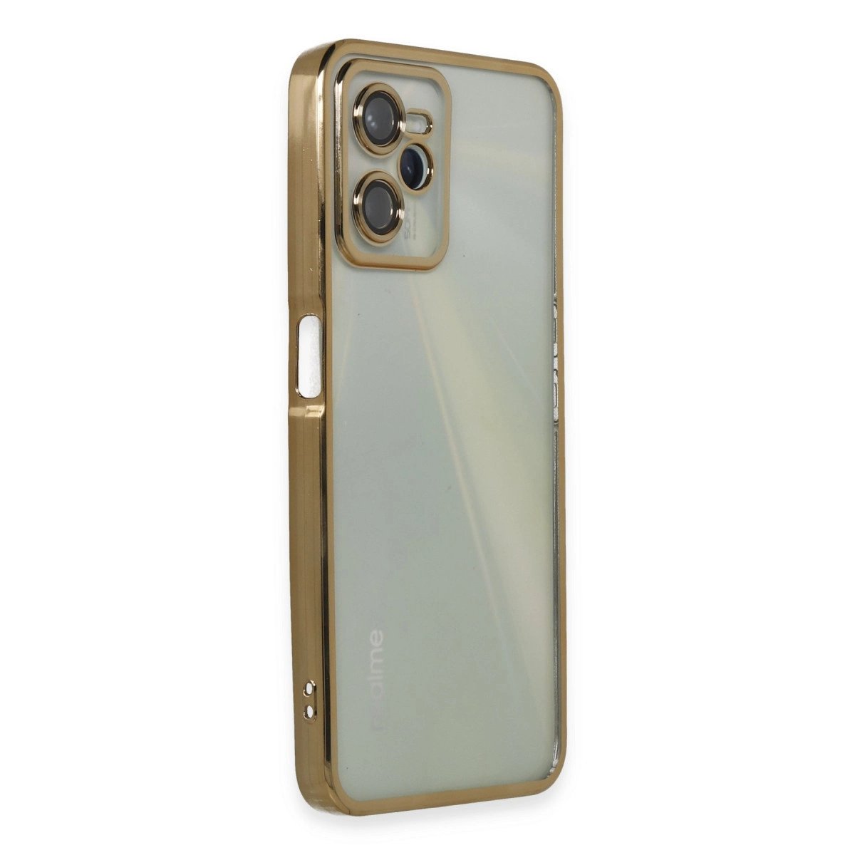 Realme C35 Kılıf Razer Lensli Silikon - Gold Realme C35 Kılıf Razer Lensli Silikon - Gold