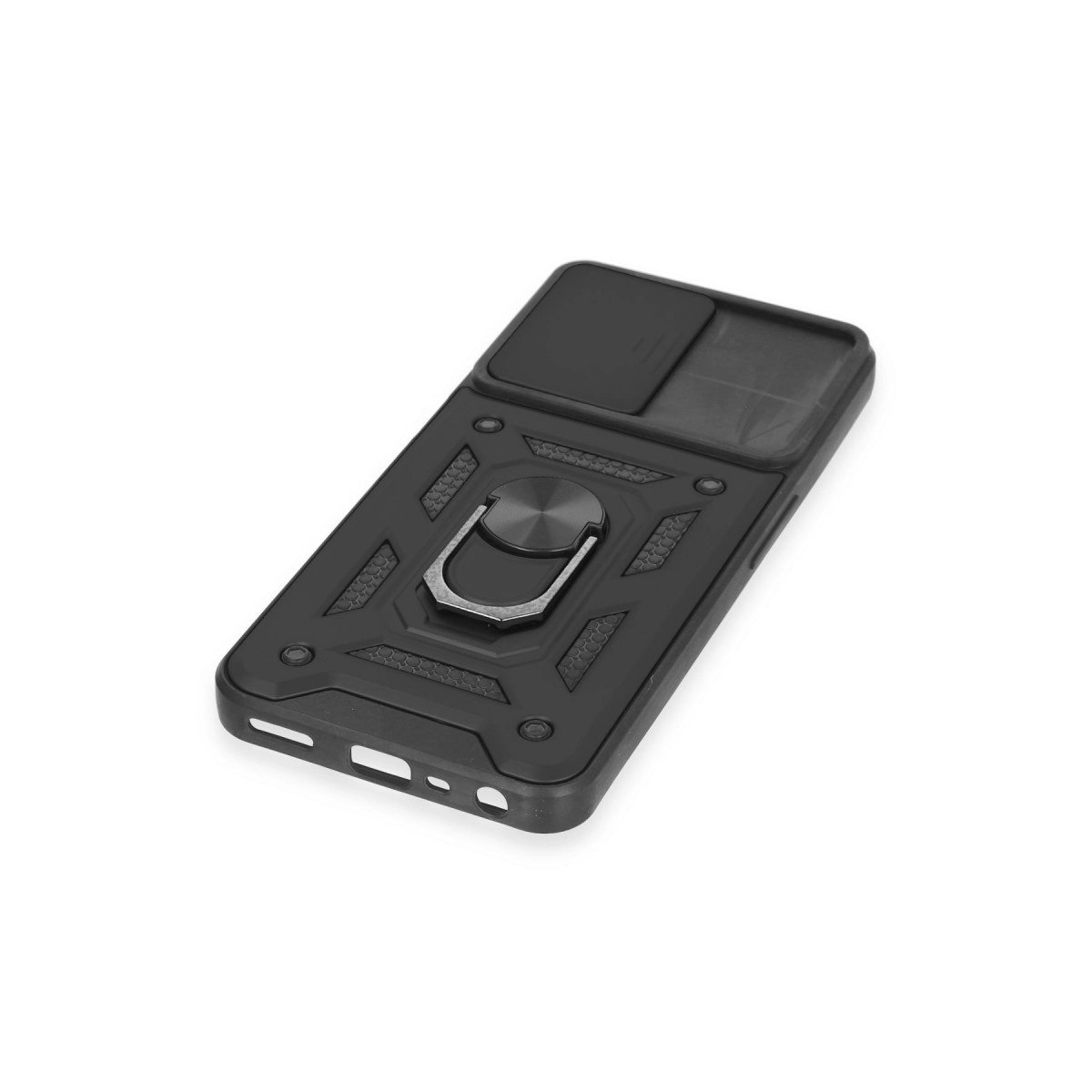 Realme C35 Kılıf Pars Lens Yüzüklü Silikon - Siyah Realme C35 Kılıf Pars Lens Yüzüklü Silikon - Siyah