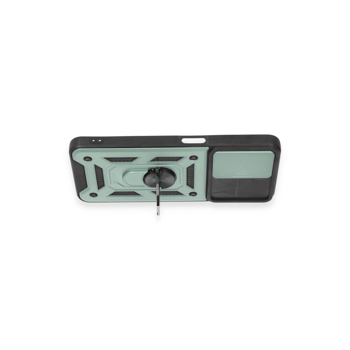 Realme C35 Kılıf Pars Lens Yüzüklü Silikon - Yeşil
