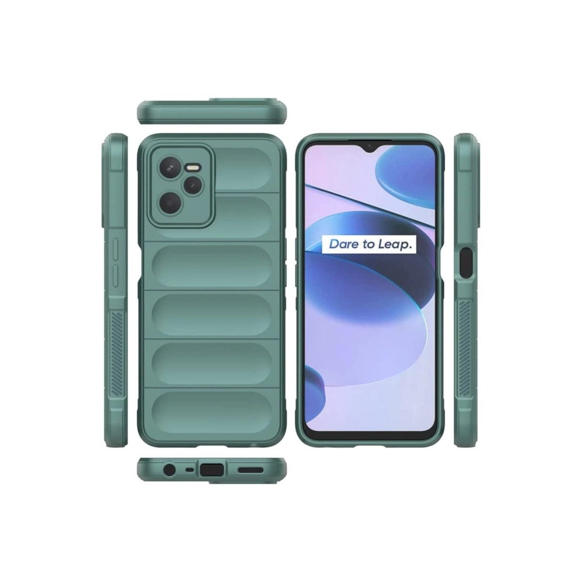 Realme C35 Kılıf Optimum Silikon - Koyu Yeşil