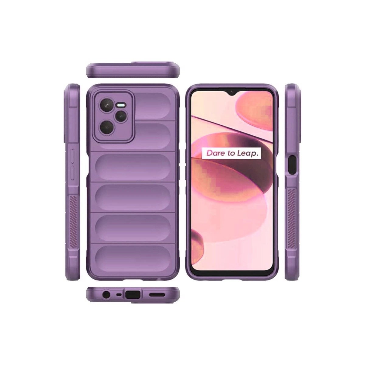 Realme C35 Kılıf Optimum Silikon - Mor Realme C35 Kılıf Optimum Silikon - Mor