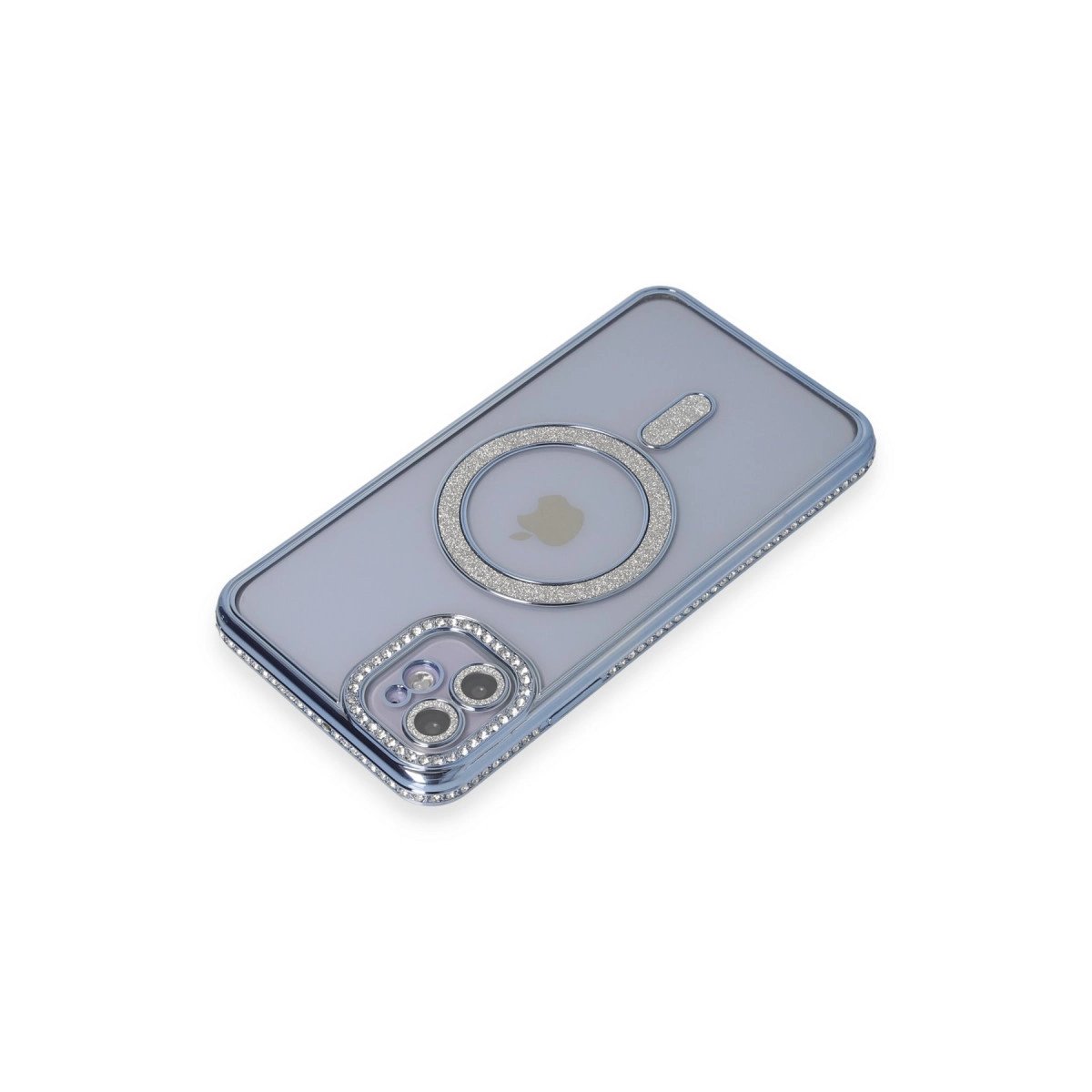 İphone 11 Kılıf Joke Simli Magneticsafe Kılıf - Mavi