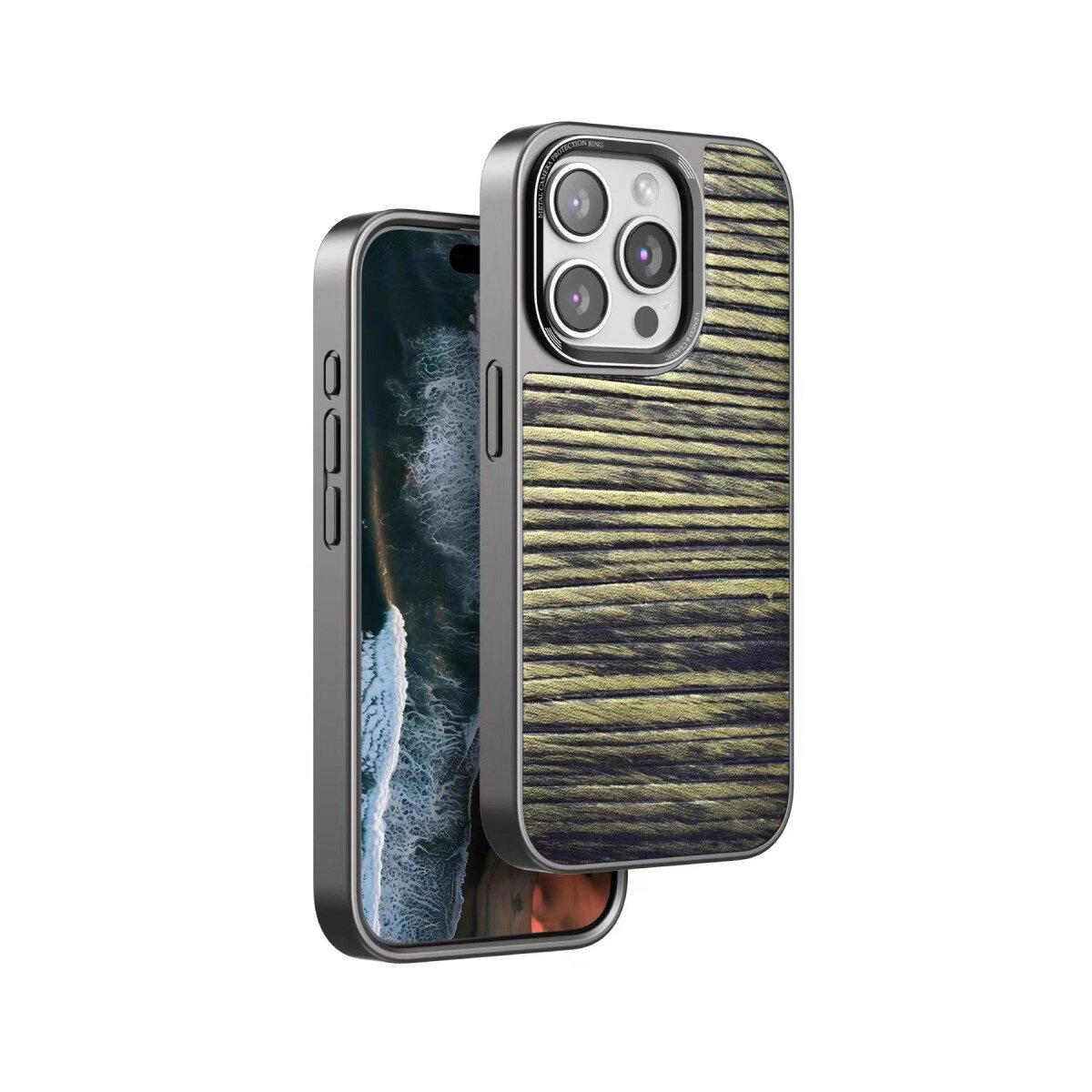 Venco İphone 15 Pro Wave Kapak - Koyu Kahve