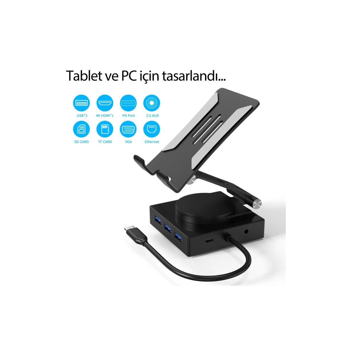 Dönüştürücü 10in1 Hub 116 - Gri