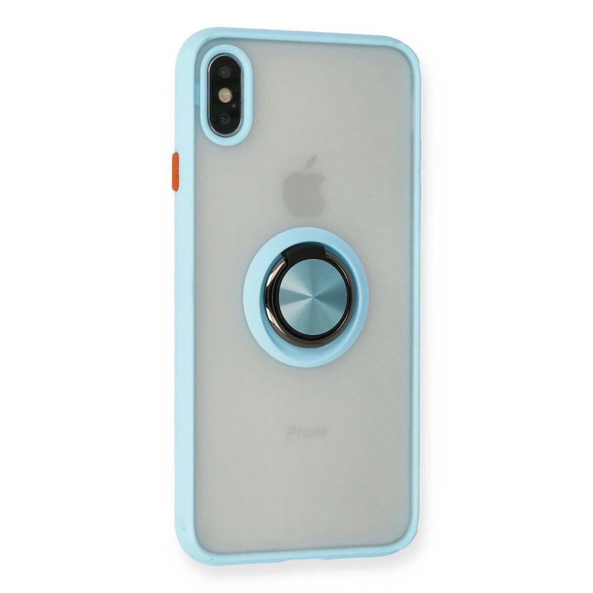İphone X Kılıf Montreal Yüzüklü Silikon Kapak - Buz Mavi İphone X Kılıf Montreal Yüzüklü Silikon Kapak - Buz Mavi