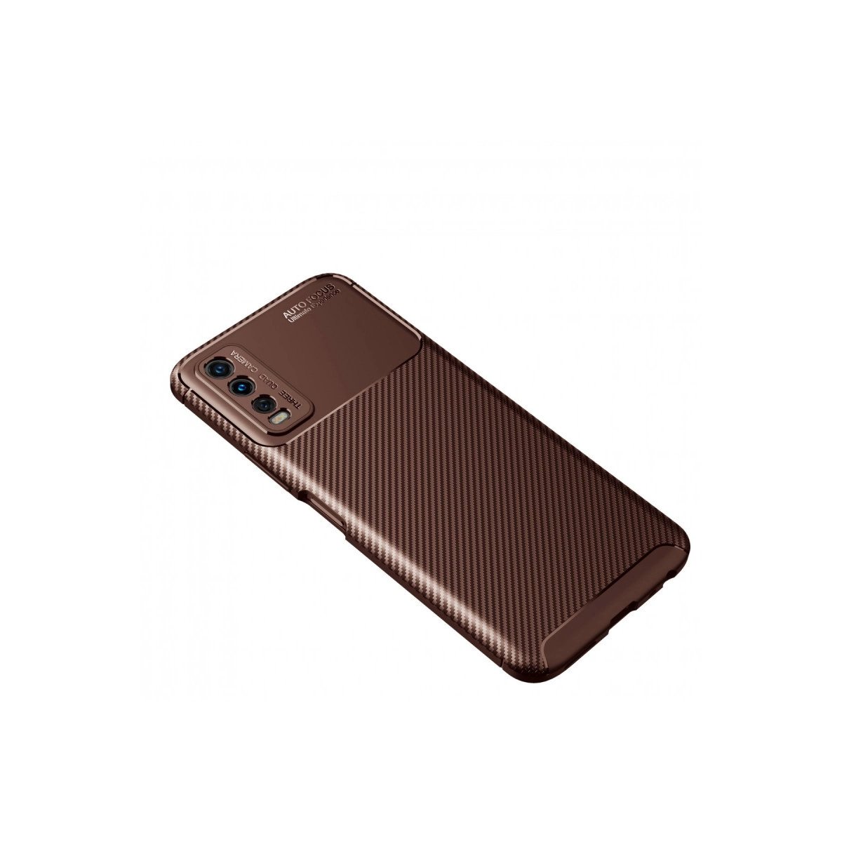 Vivo Y11s Kılıf Auto Focus Karbon Kapak - Kahverengi Vivo Y11s Kılıf Auto Focus Karbon Kapak - Kahverengi
