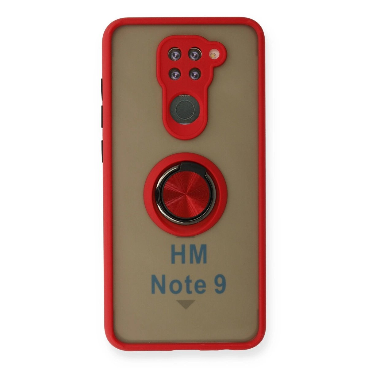 Xiaomi Redmi Note 9 Kılıf Montreal Yüzüklü Silikon Kapak - Kırmızı Xiaomi Redmi Note 9 Kılıf Montreal Yüzüklü Silikon Kapak - Kırmızı