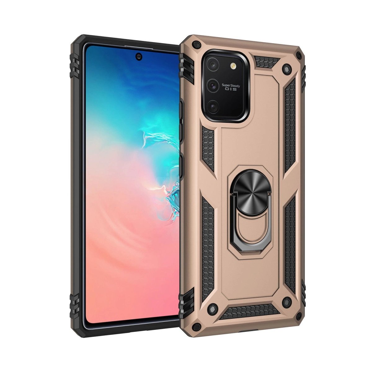 Samsung Galaxy A91 / S10 Lite Kılıf Sofya Yüzüklü Silikon Kapak - Gold Samsung Galaxy A91 / S10 Lite Kılıf Sofya Yüzüklü Silikon Kapak - Gold