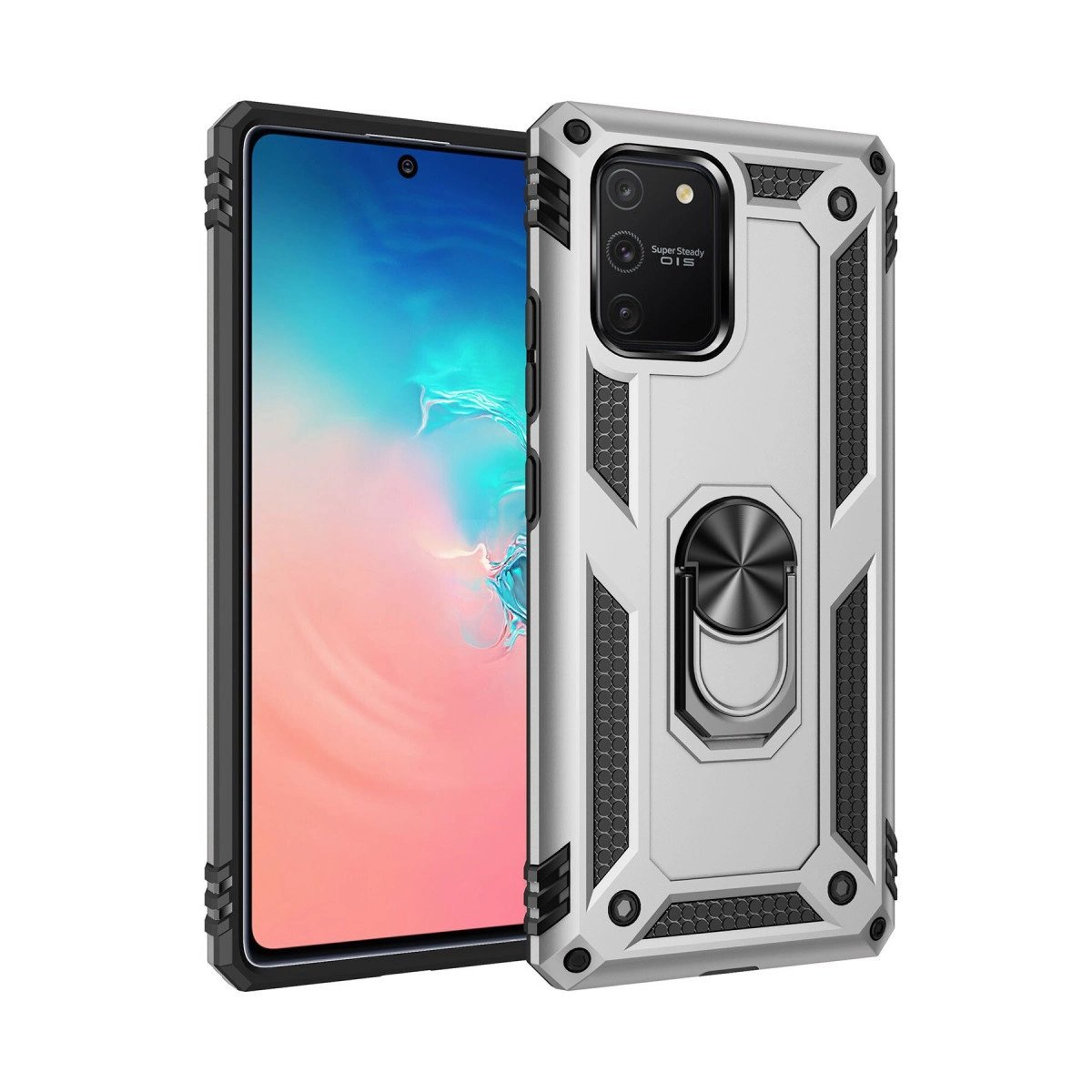 Samsung Galaxy A91 / S10 Lite Kılıf Sofya Yüzüklü Silikon Kapak - Gümüş Samsung Galaxy A91 / S10 Lite Kılıf Sofya Yüzüklü Silikon Kapak - Gümüş