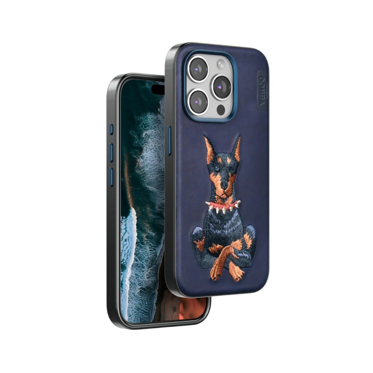 Venco İphone 15 Pro Max Perma Desenli Kapak - Lacivert Venco İphone 15 Pro Max Perma Desenli Kapak - Lacivert