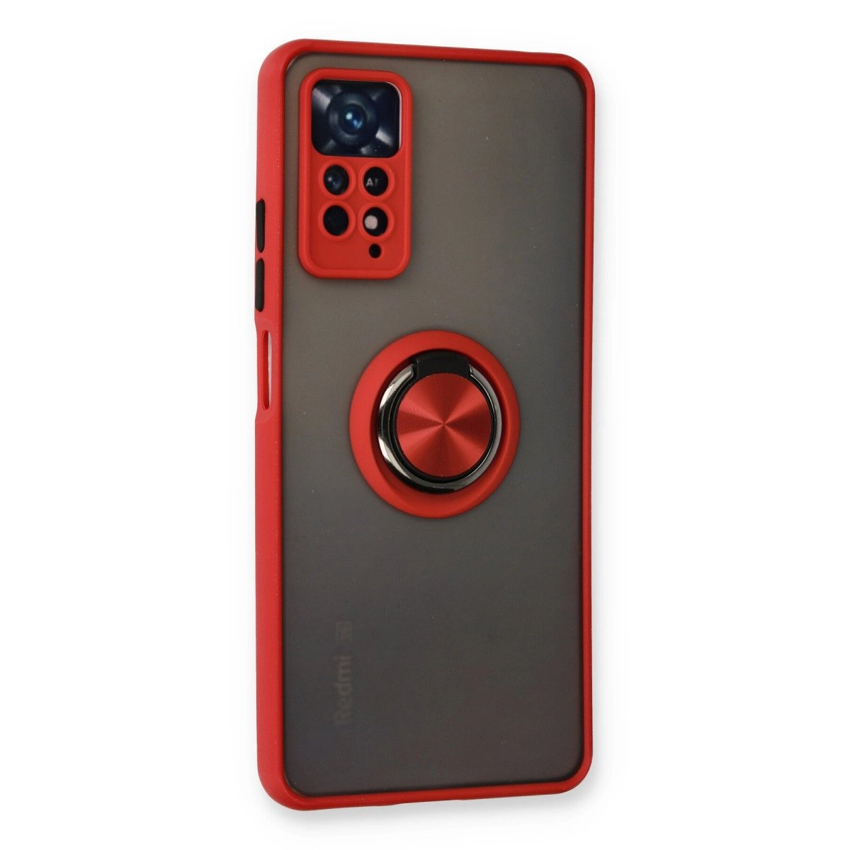 Xiaomi Redmi Note 11 Pro Kılıf Montreal Yüzüklü Silikon Kapak - Kırmızı Xiaomi Redmi Note 11 Pro Kılıf Montreal Yüzüklü Silikon Kapak - Kırmızı