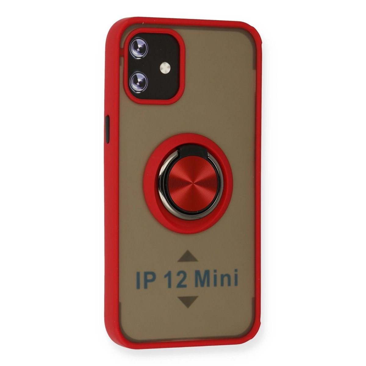 İphone 12 Mini Kılıf Montreal Yüzüklü Silikon Kapak - Kırmızı İphone 12 Mini Kılıf Montreal Yüzüklü Silikon Kapak - Kırmızı