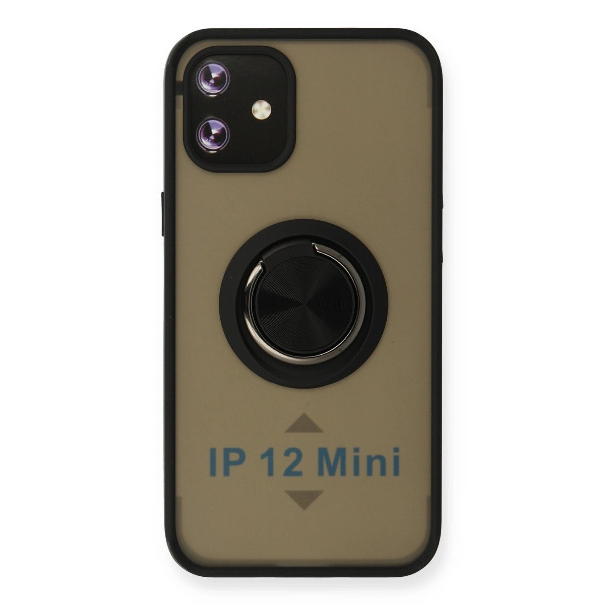 İphone 12 Mini Kılıf Montreal Yüzüklü Silikon Kapak - Siyah İphone 12 Mini Kılıf Montreal Yüzüklü Silikon Kapak - Siyah