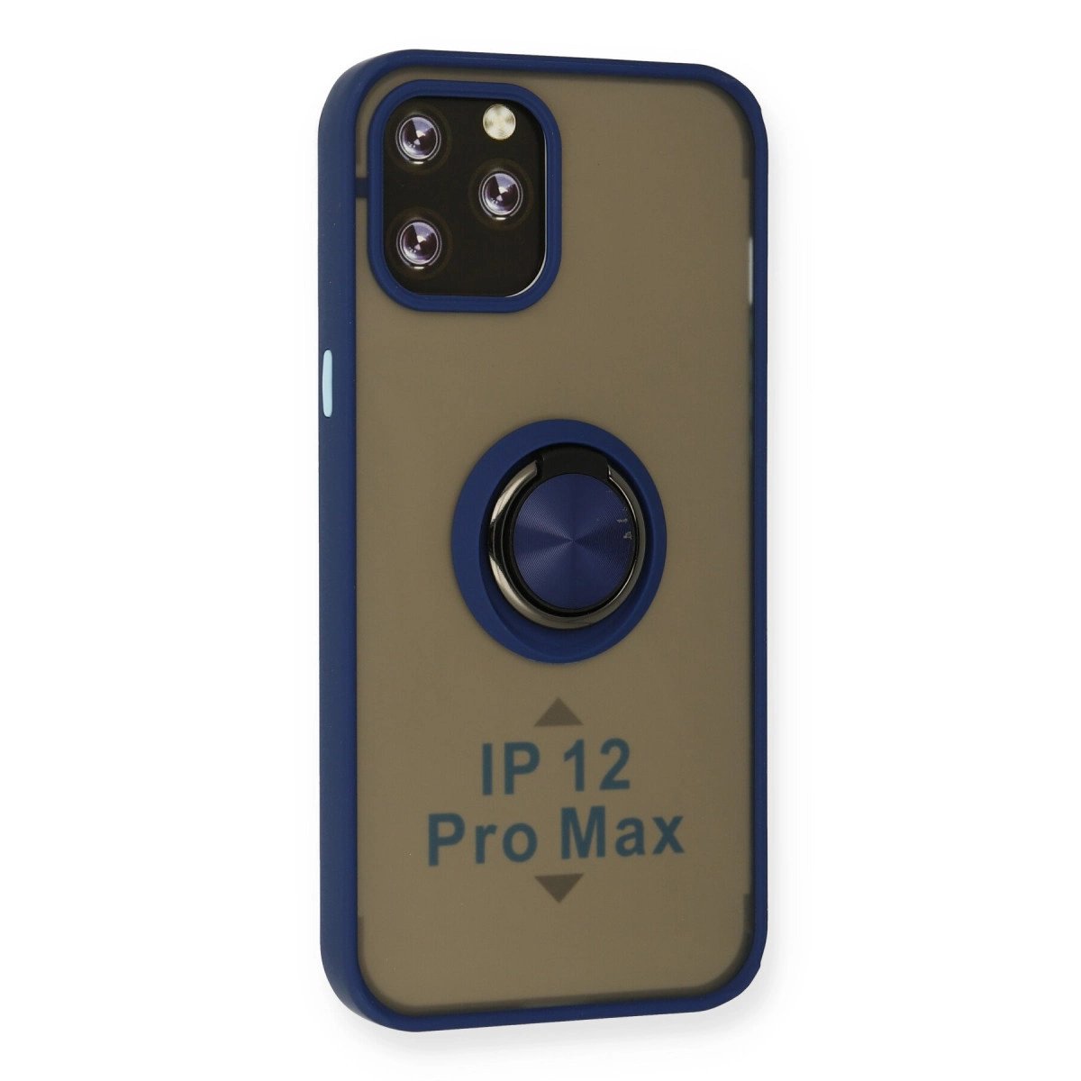 İphone 12 Pro Max Kılıf Montreal Yüzüklü Silikon Kapak - Lacivert İphone 12 Pro Max Kılıf Montreal Yüzüklü Silikon Kapak - Lacivert