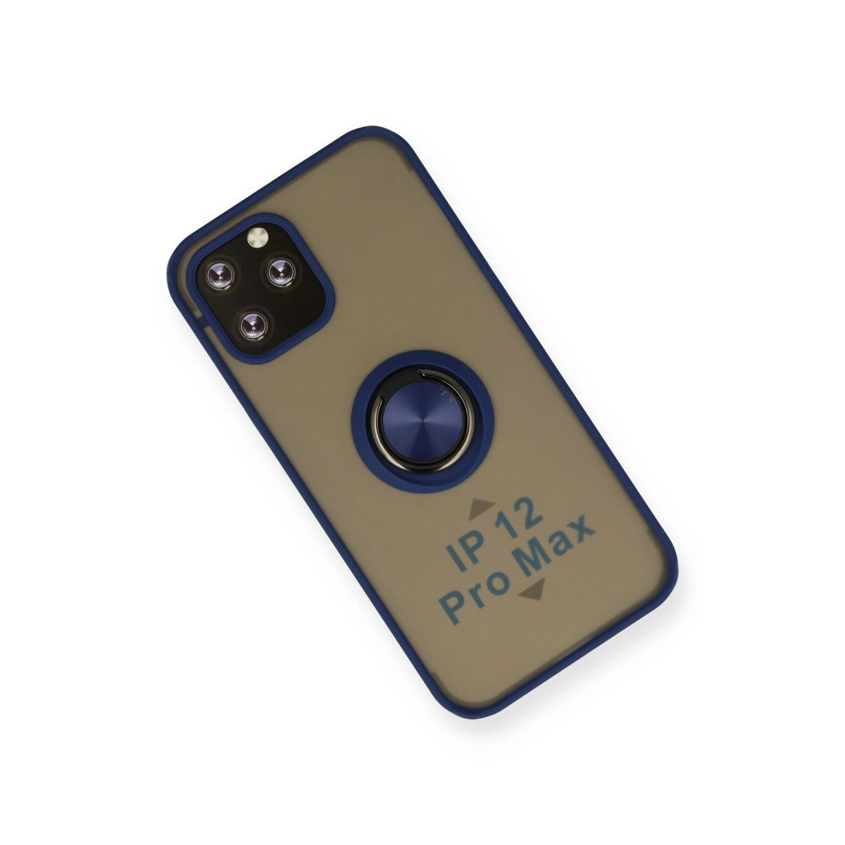 İphone 12 Pro Max Kılıf Montreal Yüzüklü Silikon Kapak - Lacivert İphone 12 Pro Max Kılıf Montreal Yüzüklü Silikon Kapak - Lacivert