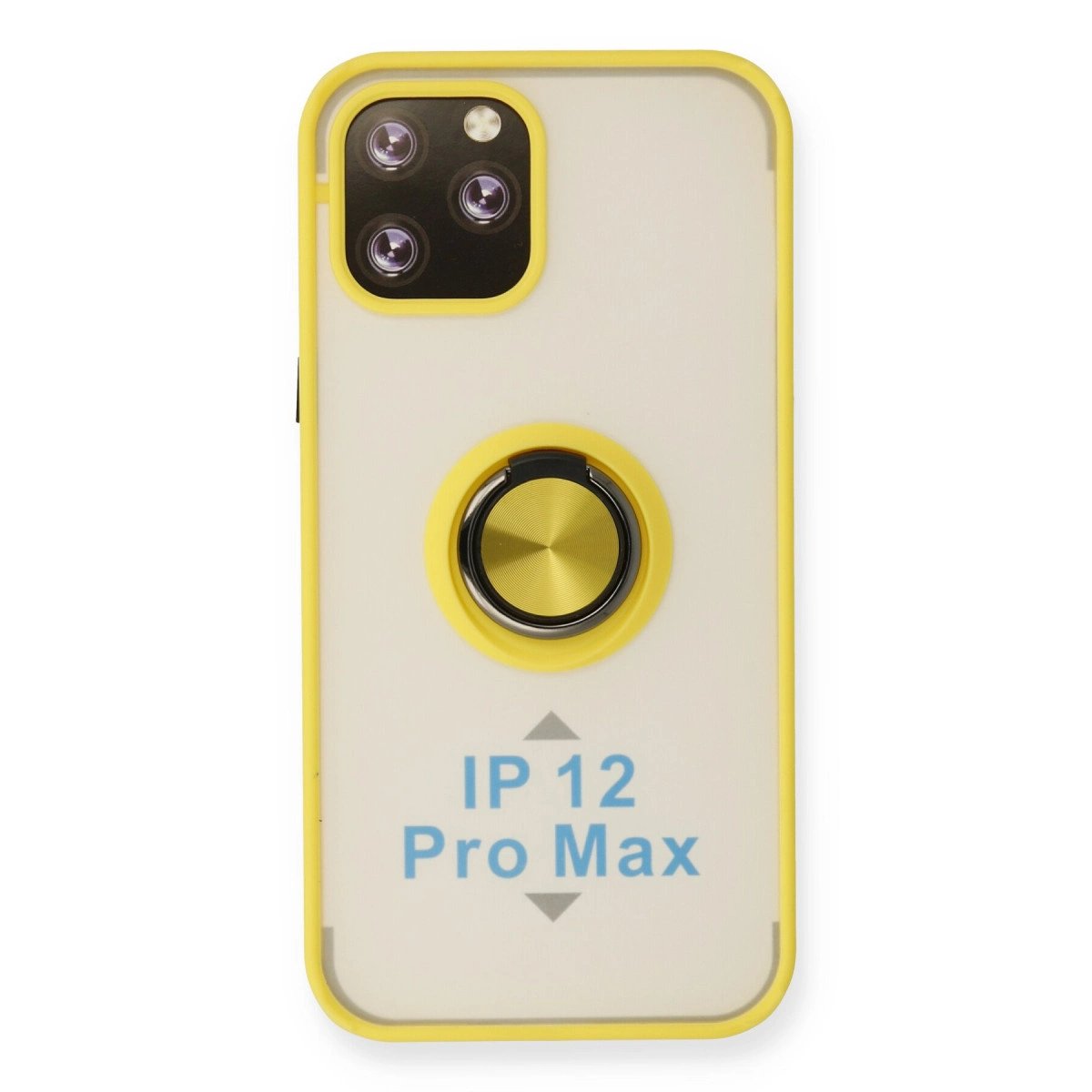 İphone 12 Pro Max Kılıf Montreal Yüzüklü Silikon Kapak - Sarı İphone 12 Pro Max Kılıf Montreal Yüzüklü Silikon Kapak - Sarı