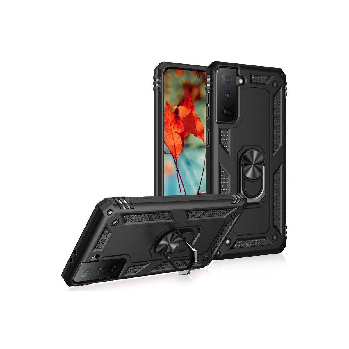 Samsung Galaxy S21 Plus Kılıf Sofya Yüzüklü Silikon Kapak - Siyah Samsung Galaxy S21 Plus Kılıf Sofya Yüzüklü Silikon Kapak - Siyah