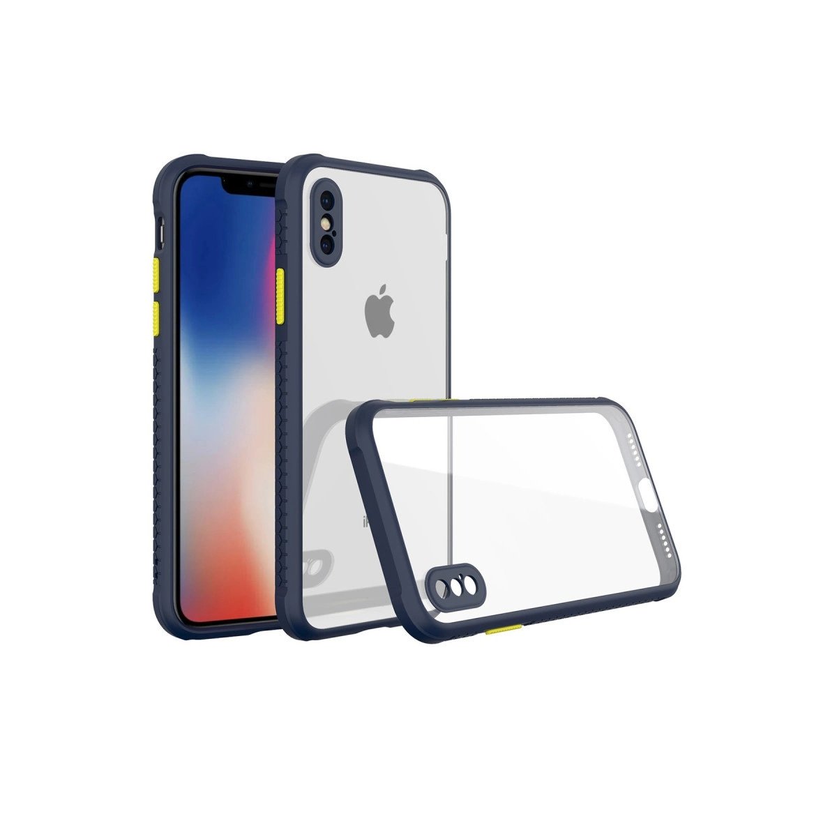 İphone Xs Max Kılıf Miami Şeffaf Silikon - Lacivert İphone Xs Max Kılıf Miami Şeffaf Silikon - Lacivert