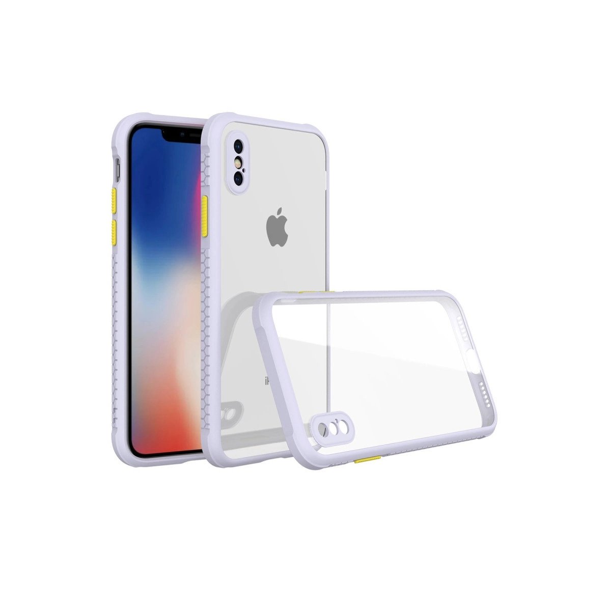 İphone Xs Max Kılıf Miami Şeffaf Silikon - Lila İphone Xs Max Kılıf Miami Şeffaf Silikon - Lila