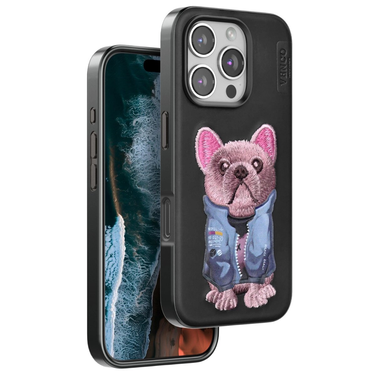 Venco İphone 16 Pro Max Cute Desenli Kapak - Siyah Venco İphone 16 Pro Max Cute Desenli Kapak - Siyah