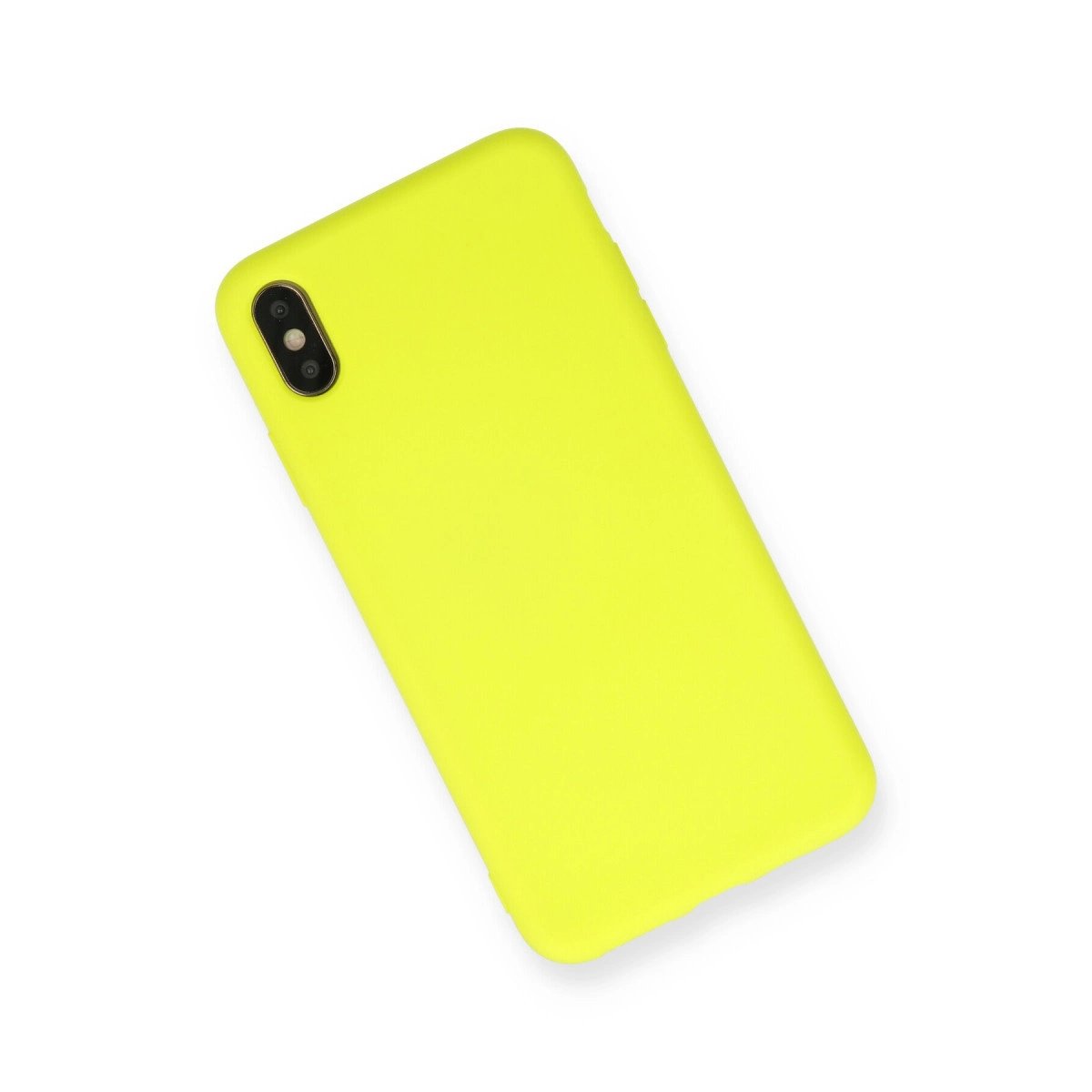 İphone X Kılıf Nano İçi Kadife Silikon - Sarı