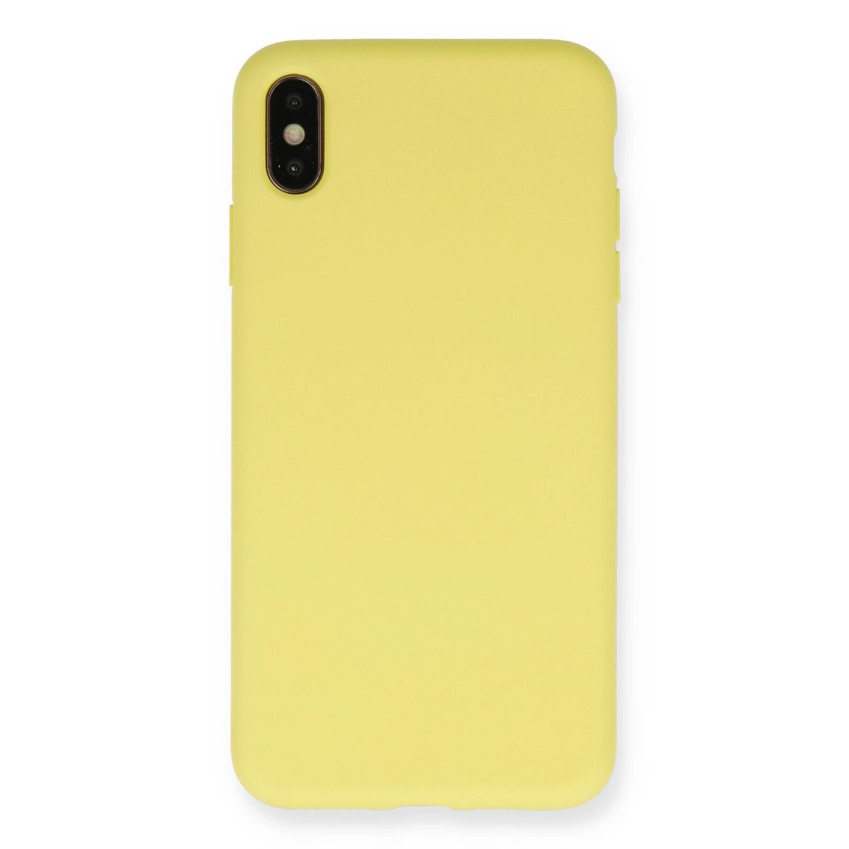 İphone Xs Max Kılıf Nano İçi Kadife Silikon - Mat Sarı İphone Xs Max Kılıf Nano İçi Kadife Silikon - Mat Sarı