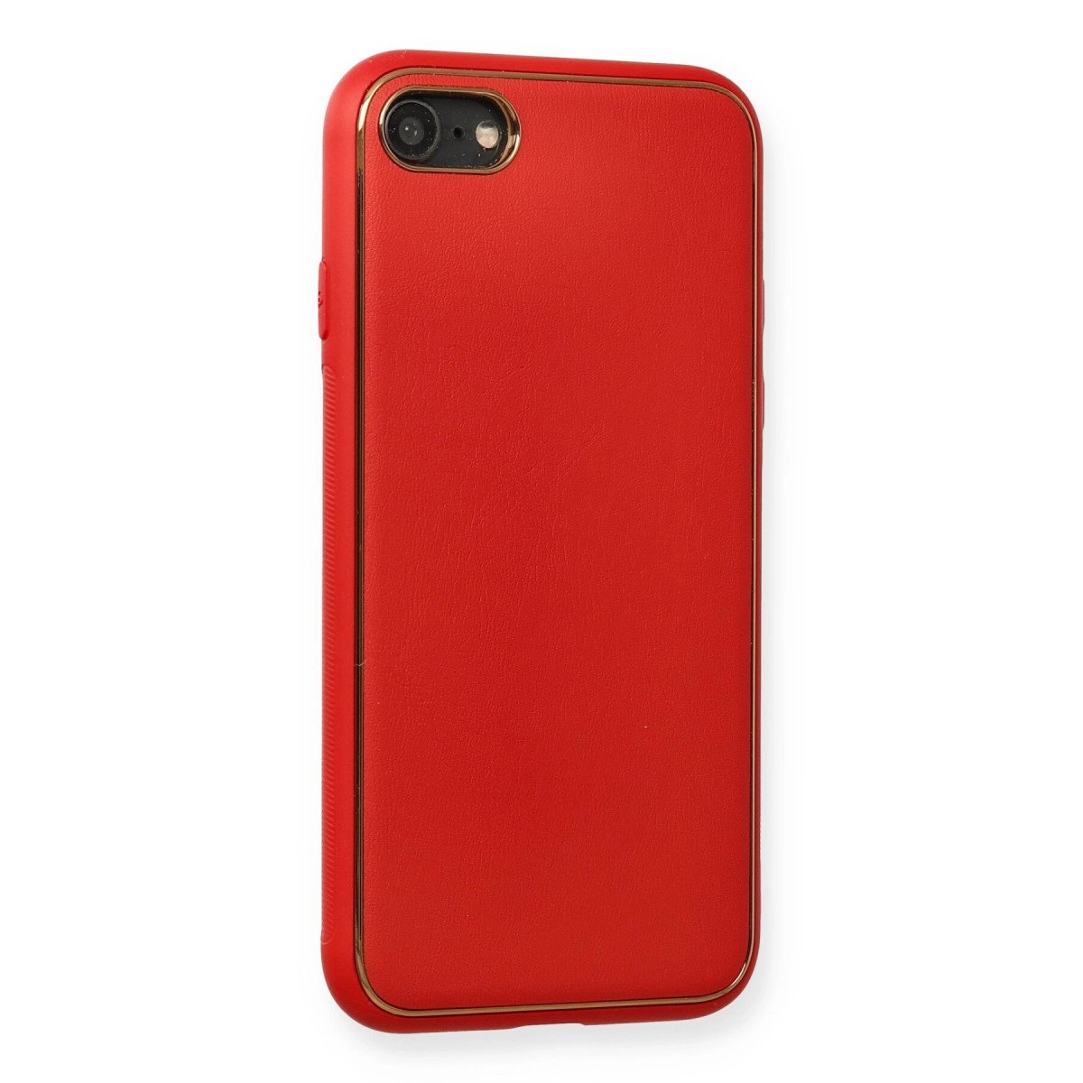 İphone 7 Kılıf Coco Deri Silikon Kapak - Kırmızı İphone 7 Kılıf Coco Deri Silikon Kapak - Kırmızı