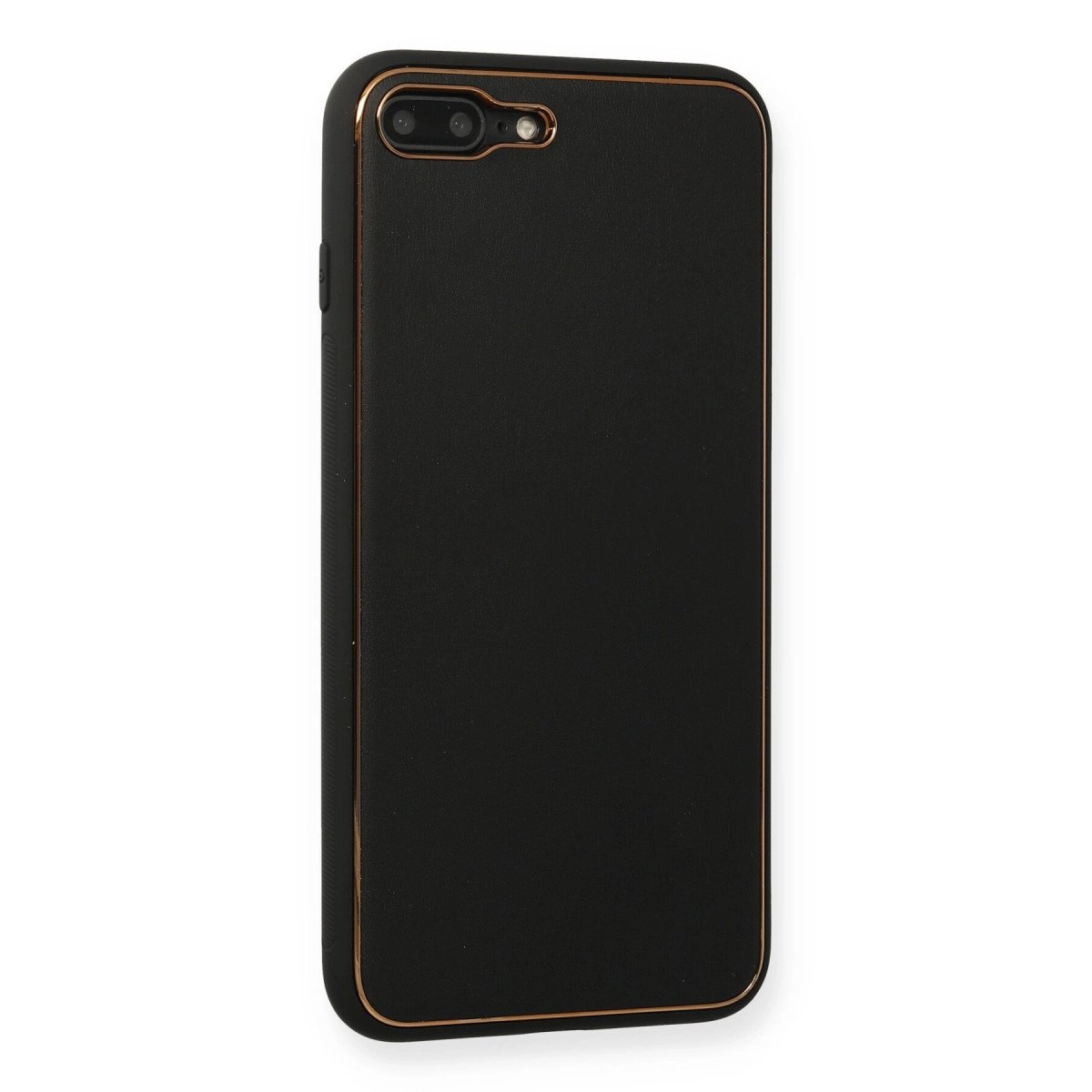 İphone 7 Plus Kılıf Coco Deri Silikon Kapak - Siyah