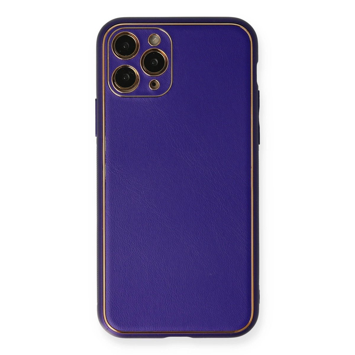 İphone 11 Pro Kılıf Coco Deri Silikon Kapak - Mor