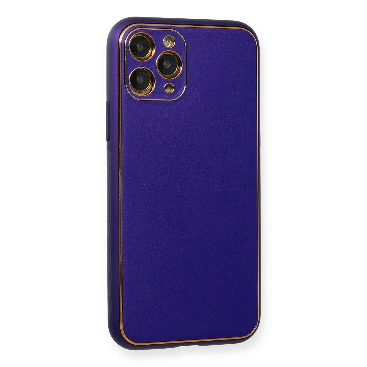 İphone 11 Pro Kılıf Coco Deri Silikon Kapak - Mor