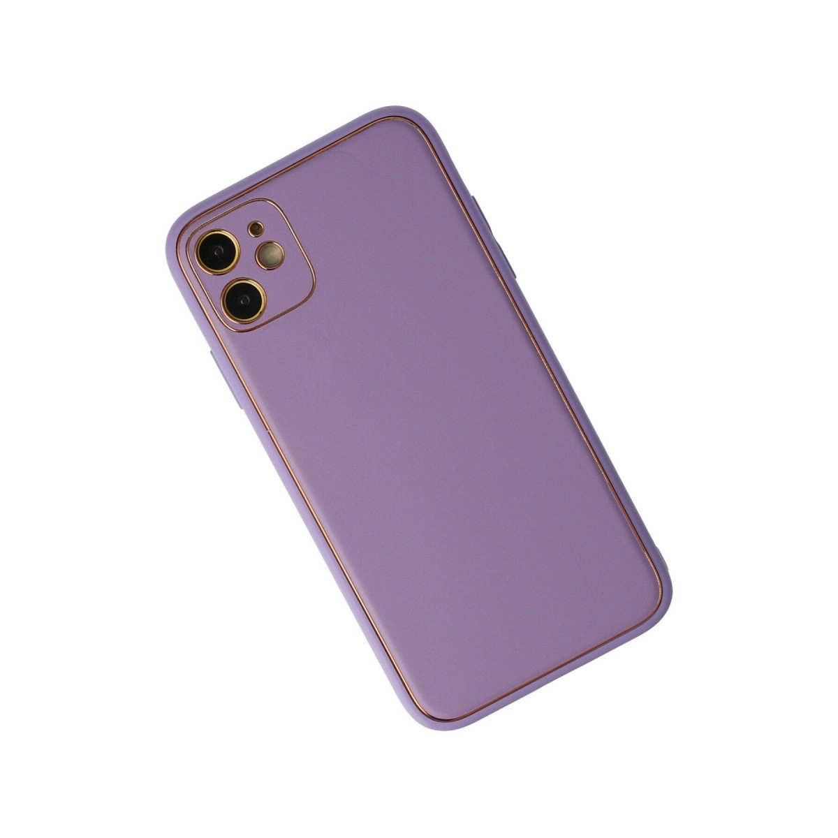 İphone 12 Kılıf Coco Deri Silikon Kapak - Lila İphone 12 Kılıf Coco Deri Silikon Kapak - Lila