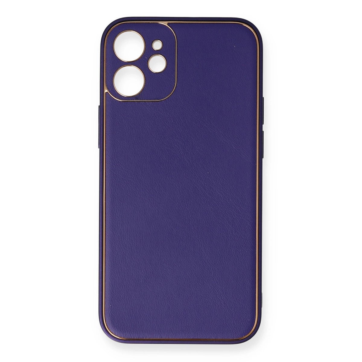 İphone 12 Mini Kılıf Coco Deri Silikon Kapak - Mor İphone 12 Mini Kılıf Coco Deri Silikon Kapak - Mor