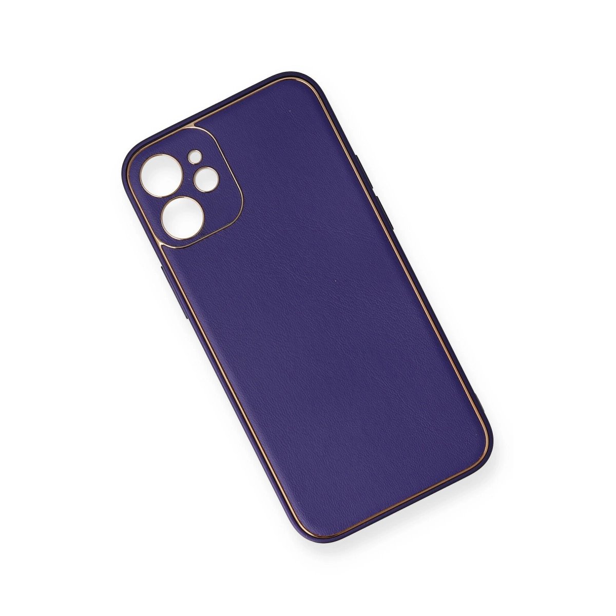 İphone 12 Mini Kılıf Coco Deri Silikon Kapak - Mor İphone 12 Mini Kılıf Coco Deri Silikon Kapak - Mor