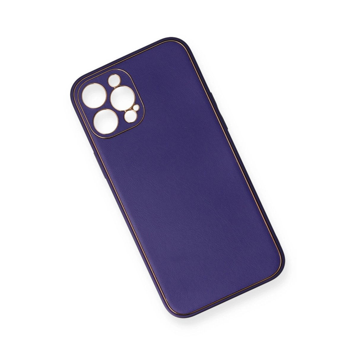 İphone 12 Pro Kılıf Coco Deri Silikon Kapak - Mor İphone 12 Pro Kılıf Coco Deri Silikon Kapak - Mor