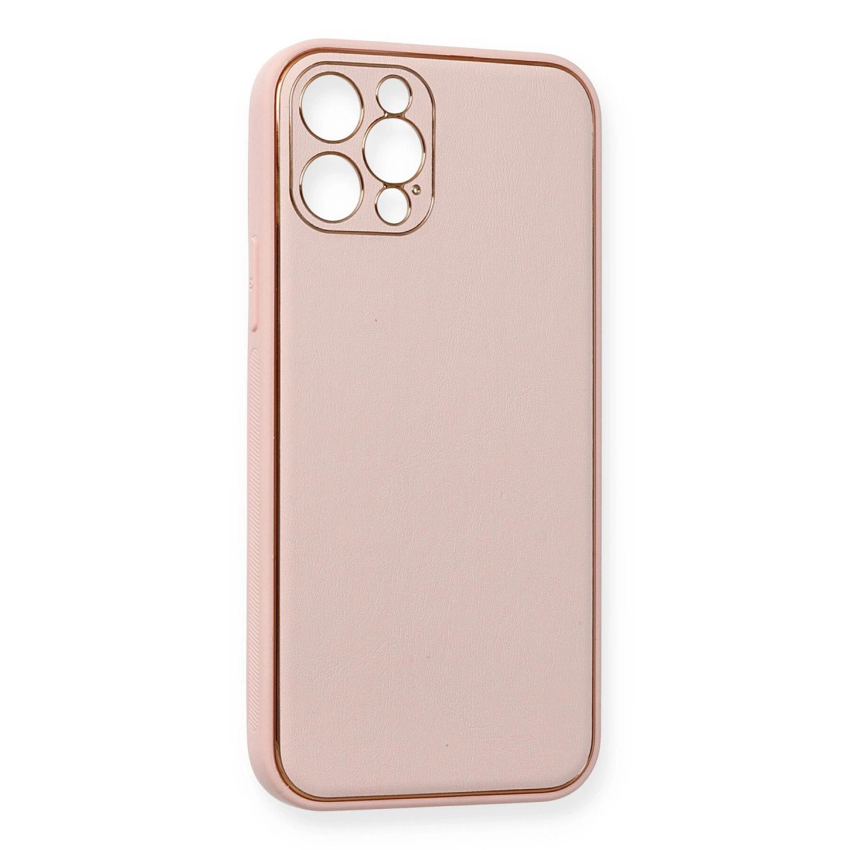 İphone 12 Pro Kılıf Coco Deri Silikon Kapak - Pembe İphone 12 Pro Kılıf Coco Deri Silikon Kapak - Pembe