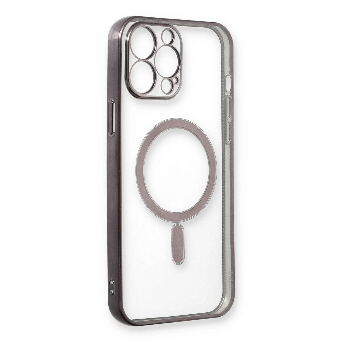 İphone 13 Pro Max Kılıf Magneticsafe Lazer Silikon - Siyah