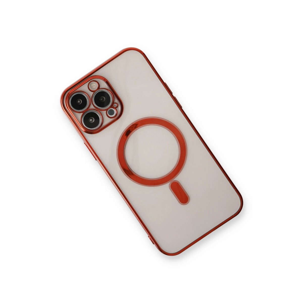 İphone 13 Pro Max Kılıf Magneticsafe Lazer Silikon - Kırmızı İphone 13 Pro Max Kılıf Magneticsafe Lazer Silikon - Kırmızı