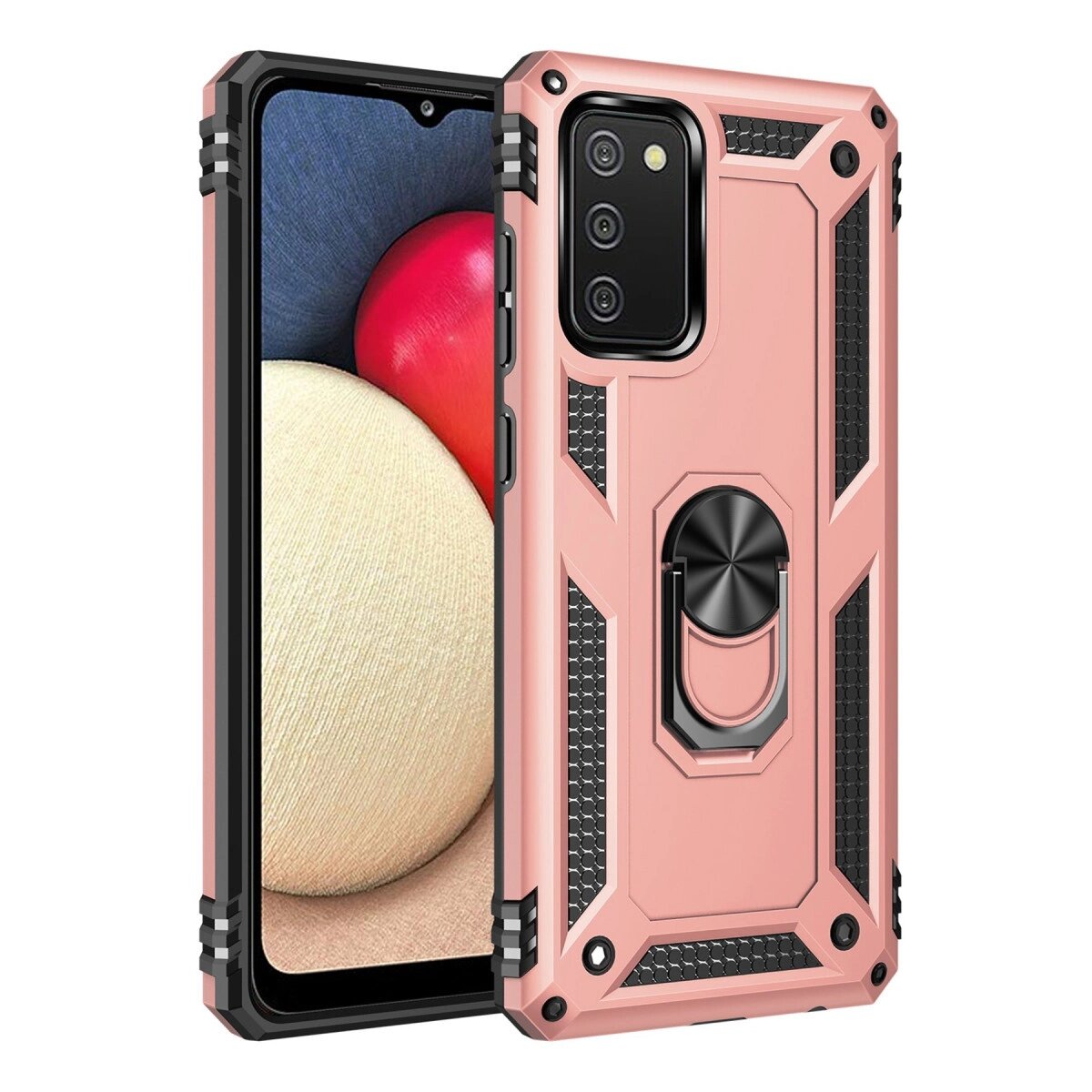 Samsung Galaxy A02s Kılıf Sofya Yüzüklü Silikon Kapak - Rose Samsung Galaxy A02s Kılıf Sofya Yüzüklü Silikon Kapak - Rose