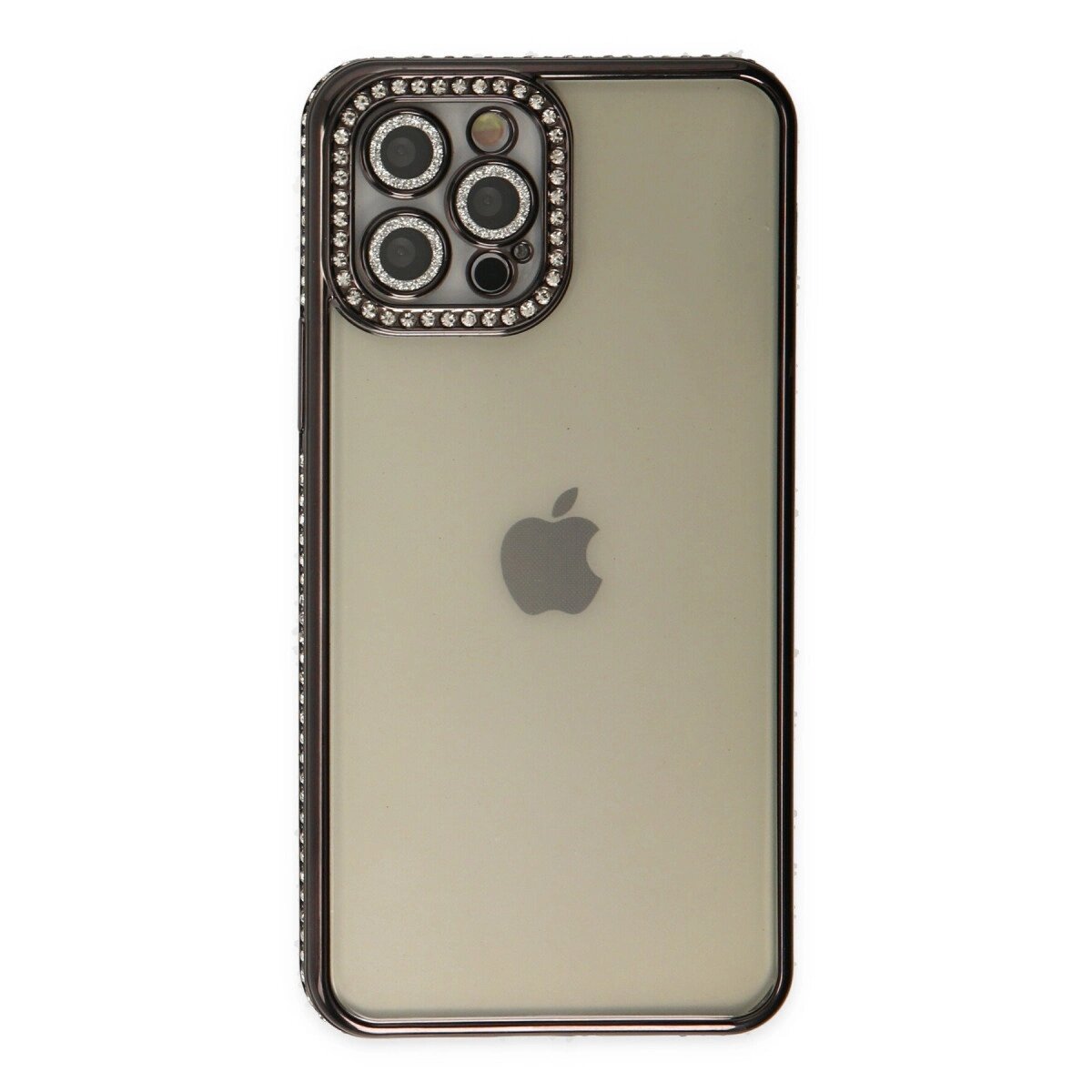 İphone 12 Pro Kılıf Joke Taşlı Silikon - Siyah İphone 12 Pro Kılıf Joke Taşlı Silikon - Siyah