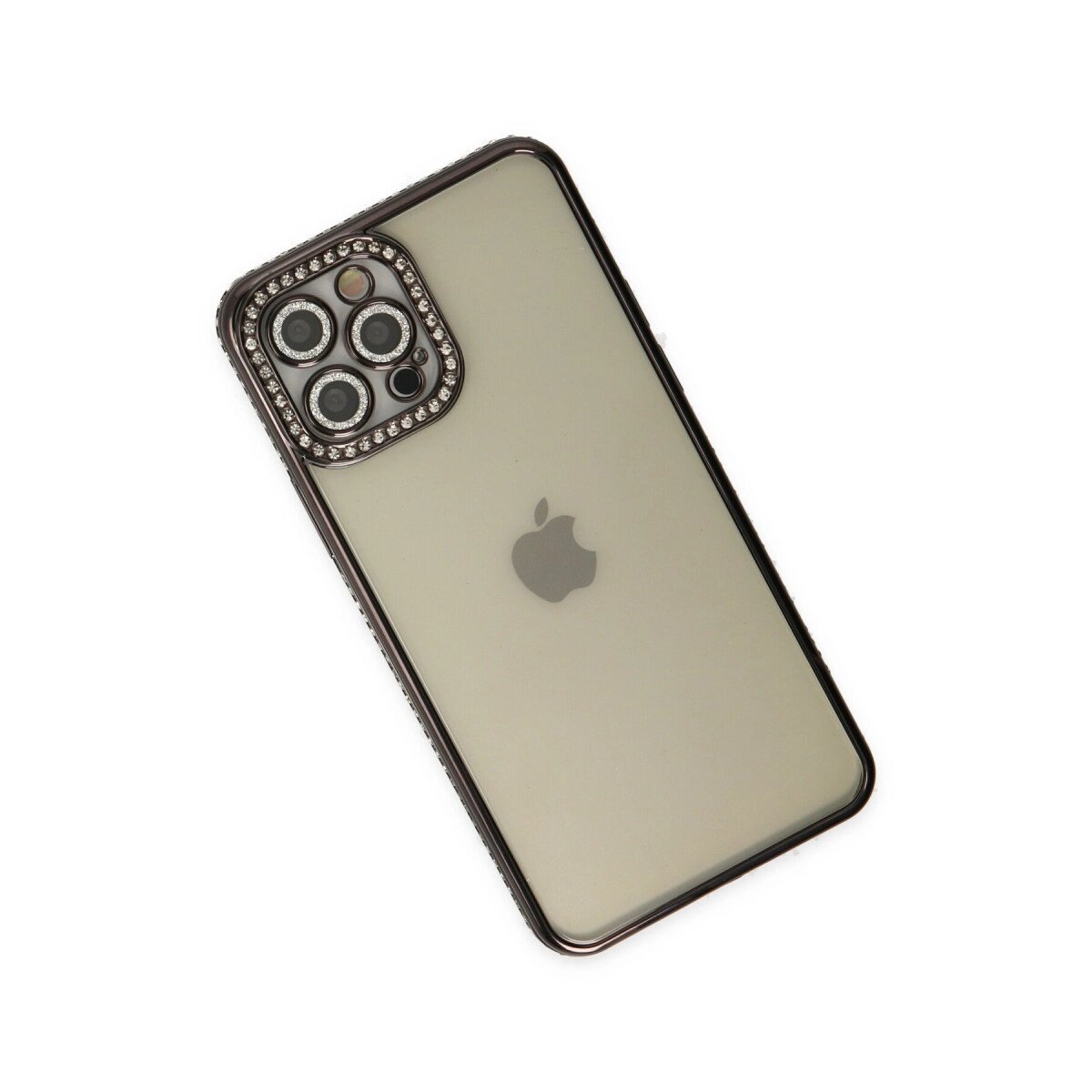 İphone 12 Pro Kılıf Joke Taşlı Silikon - Siyah İphone 12 Pro Kılıf Joke Taşlı Silikon - Siyah
