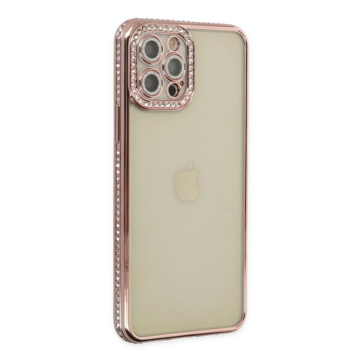 İphone 12 Pro Kılıf Joke Taşlı Silikon - Pembe İphone 12 Pro Kılıf Joke Taşlı Silikon - Pembe