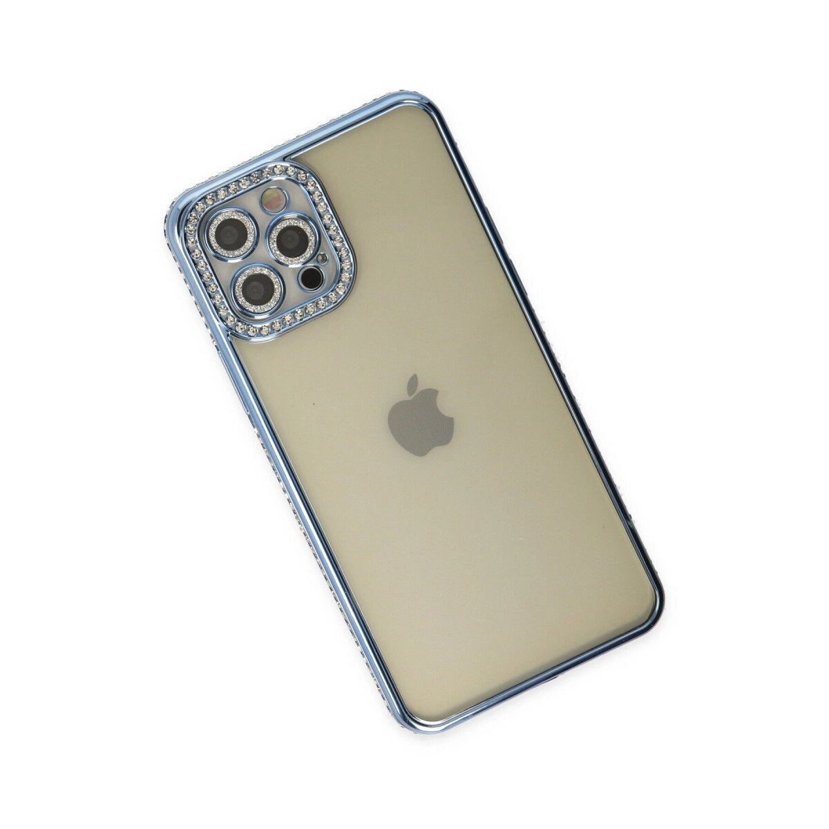 İphone 12 Pro Kılıf Joke Taşlı Silikon - Mavi İphone 12 Pro Kılıf Joke Taşlı Silikon - Mavi