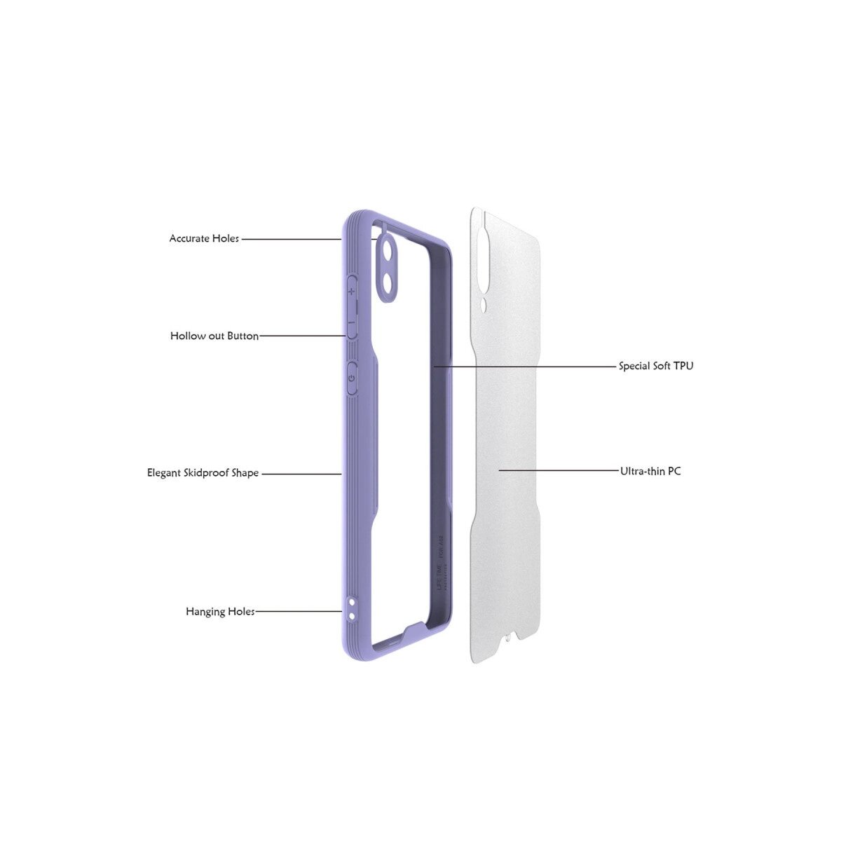 Samsung Galaxy A02 Kılıf Platin Silikon - Lila Samsung Galaxy A02 Kılıf Platin Silikon - Lila