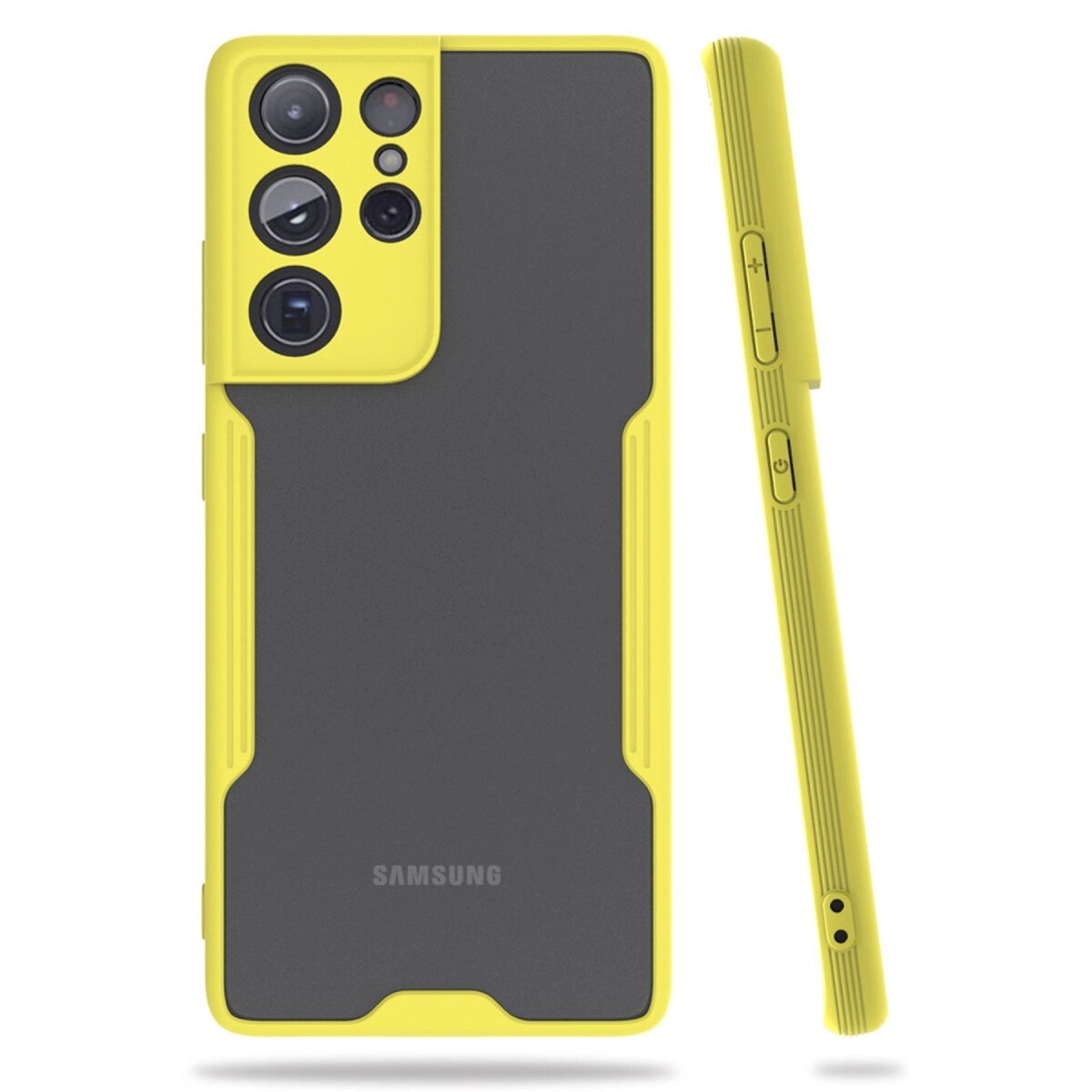 Samsung Galaxy S21 Ultra Kılıf Platin Silikon - Sarı Samsung Galaxy S21 Ultra Kılıf Platin Silikon - Sarı