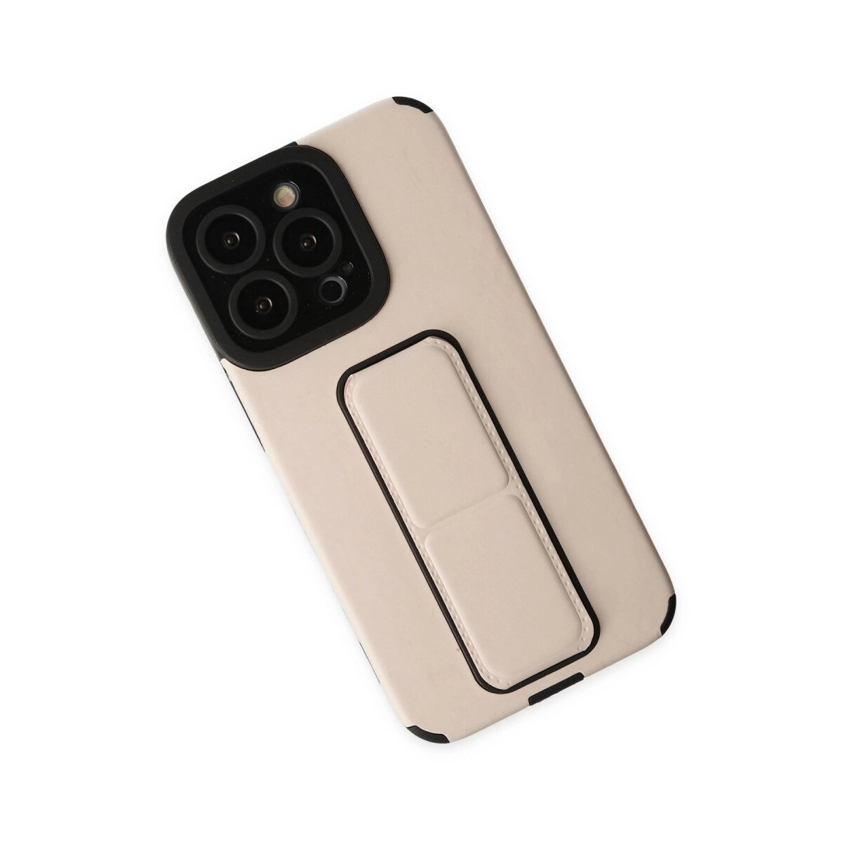 İphone 13 Pro Max Kılıf Mega Standlı Silikon - Gold