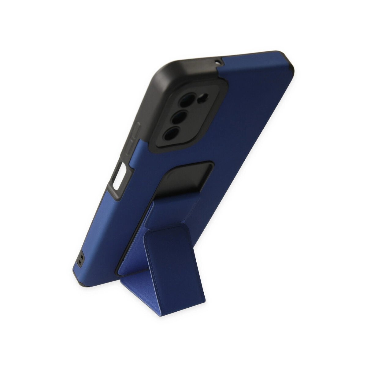 Samsung Galaxy A03s Kılıf Mega Standlı Silikon - Mavi Samsung Galaxy A03s Kılıf Mega Standlı Silikon - Mavi