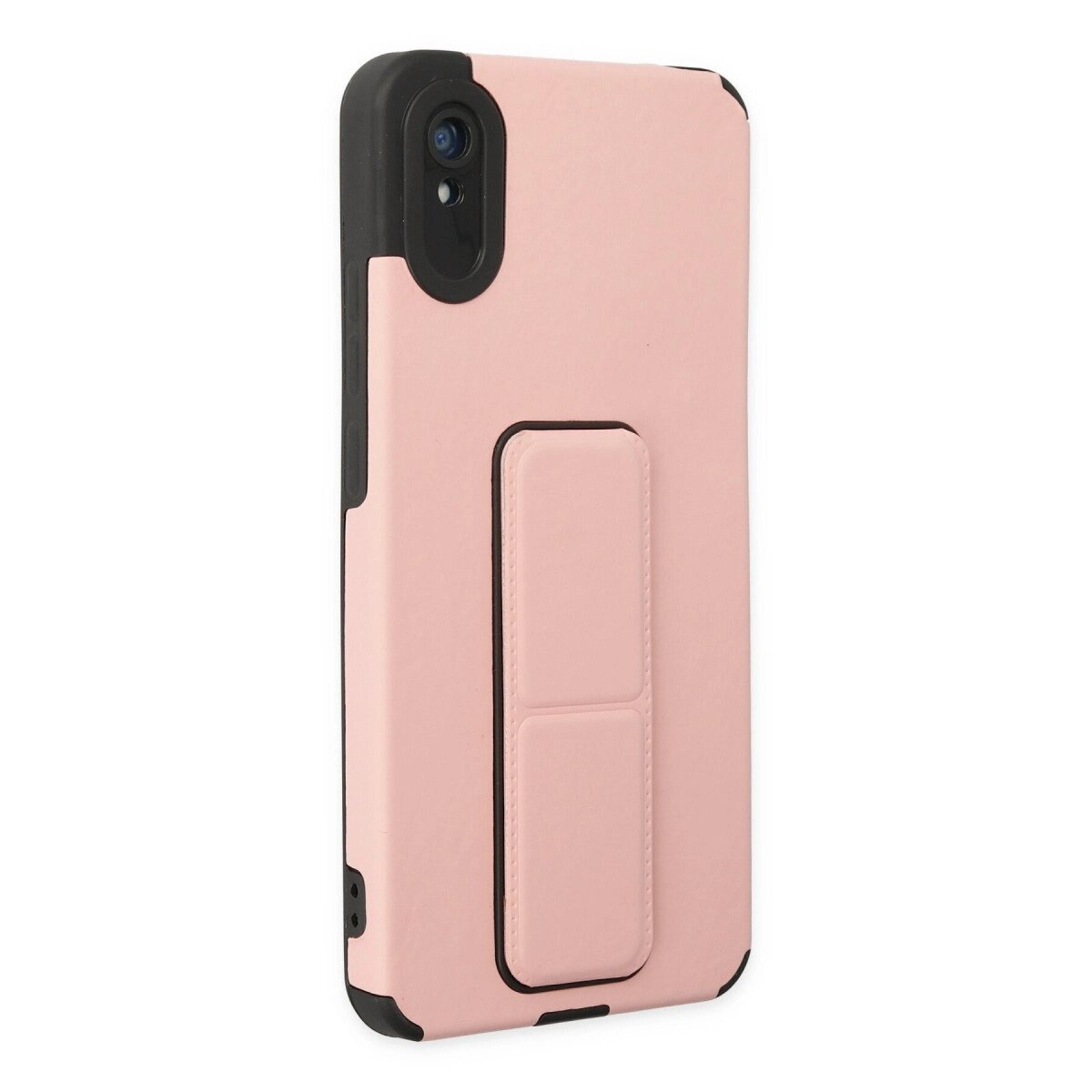Xiaomi Redmi 9a Kılıf Mega Standlı Silikon - Pudra Xiaomi Redmi 9a Kılıf Mega Standlı Silikon - Pudra