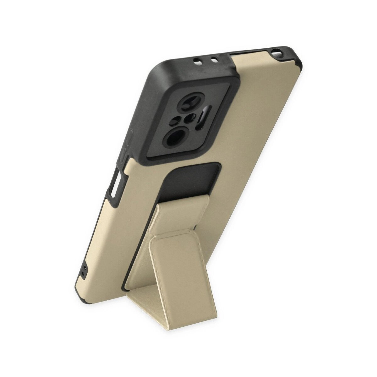 Xiaomi Redmi Note 10 Pro Kılıf Mega Standlı Silikon - Gold Xiaomi Redmi Note 10 Pro Kılıf Mega Standlı Silikon - Gold