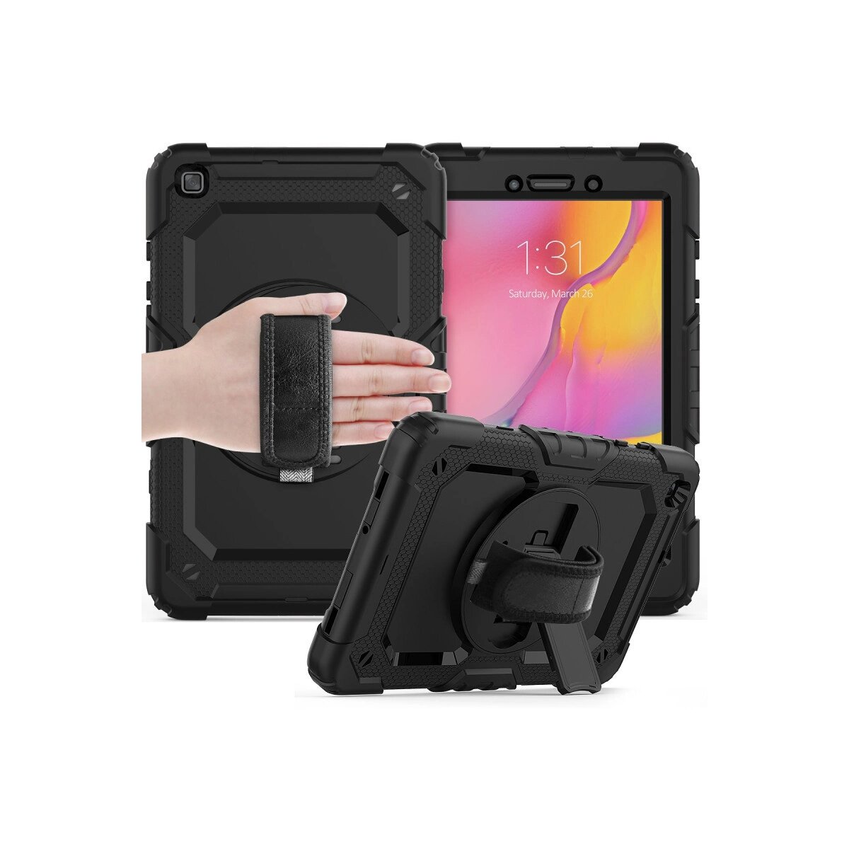 Samsung Galaxy T290 Tab A 8 Kılıf Pars Tablet Kapak - Siyah