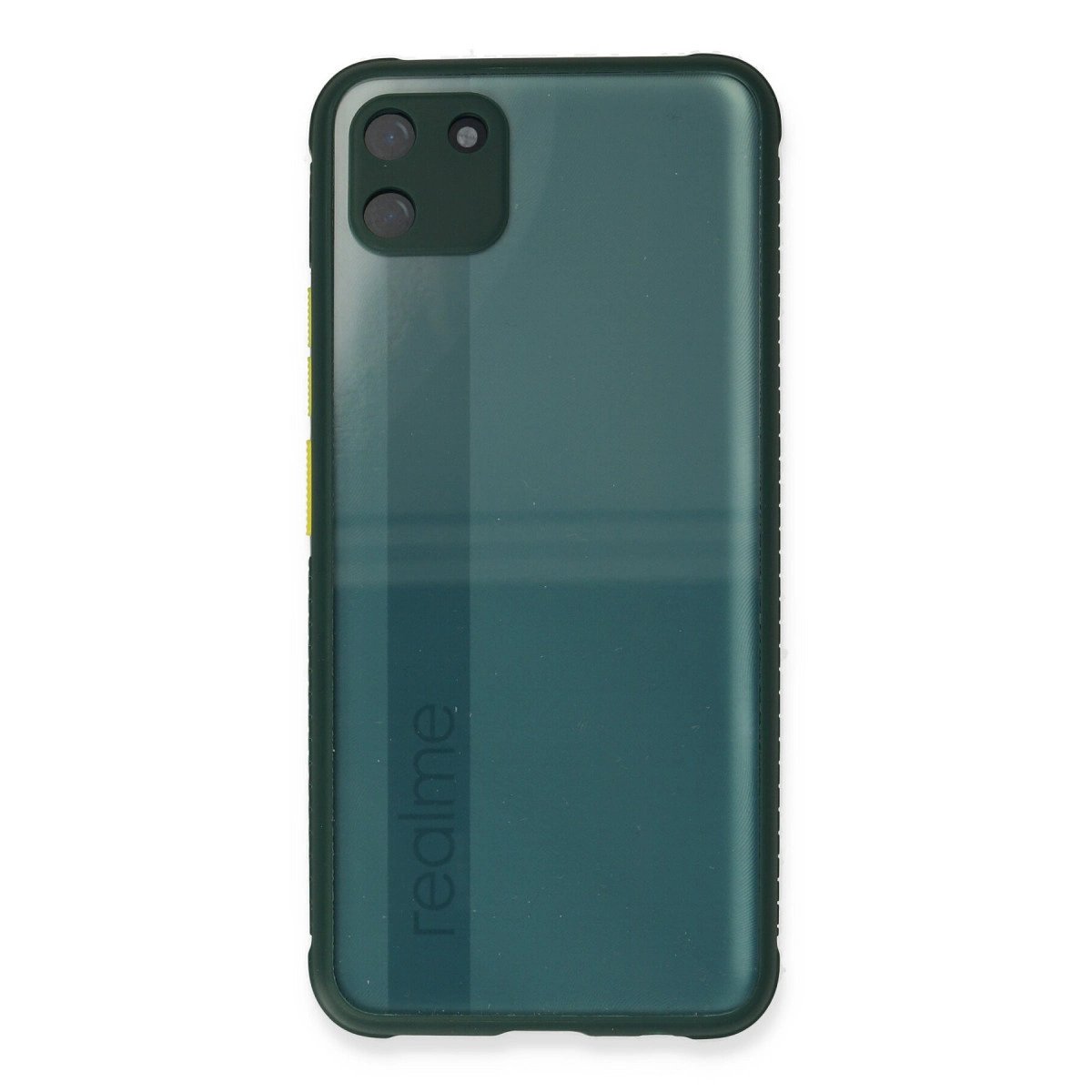 Realme C11 Kılıf Miami Şeffaf Silikon - Koyu Yeşil Realme C11 Kılıf Miami Şeffaf Silikon - Koyu Yeşil